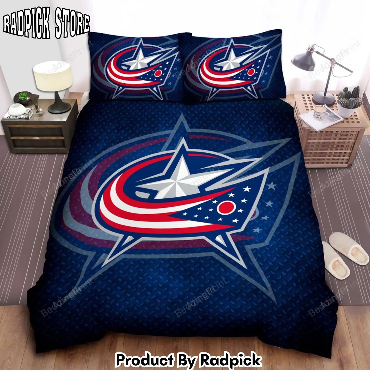 Radpick sports ohio columbus blue jackets bed sheet duvet cover bedding sets rp3272053